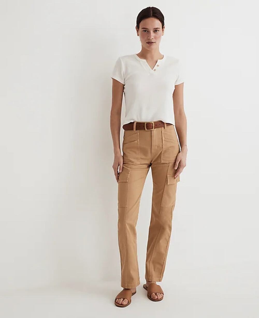 Madewell The Garment-Dyed '90s Straight Cargo Pant sand dune 26